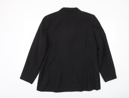 Zara Black Pinstripe Suit Jacket, Women's Size 18