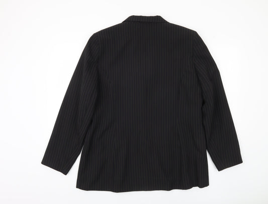 Zara Black Pinstripe Suit Jacket, Women's Size 18