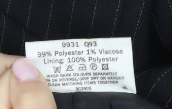 Zara Black Pinstripe Suit Jacket, Women's Size 18