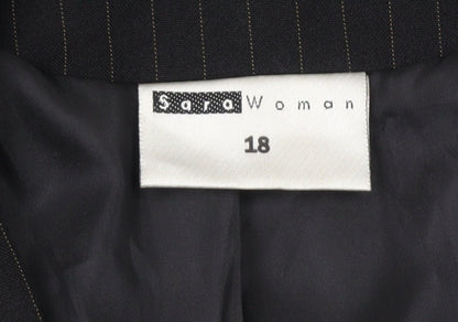 Zara Black Pinstripe Suit Jacket, Women's Size 18