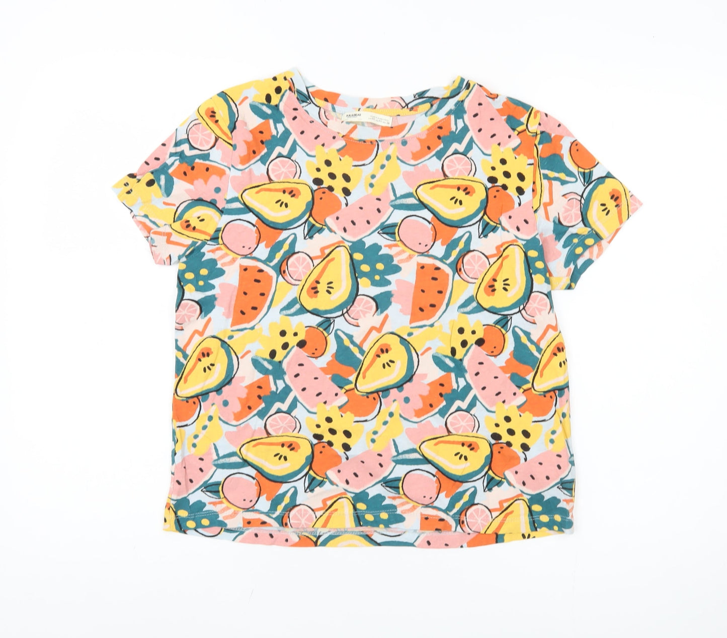 Womens UK Size M Pull & Bear Multicoloured Basic T-Shirt