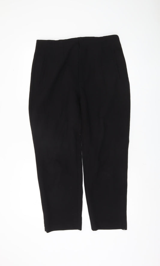 Stradivarius Black Straight Trousers for Women Size 14