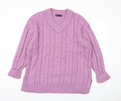 Womens UK Size L Marks and Spencer Purple Pullover Jumper
