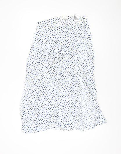 H&M Women’s White Polka Dot Midi Skirt Size 14