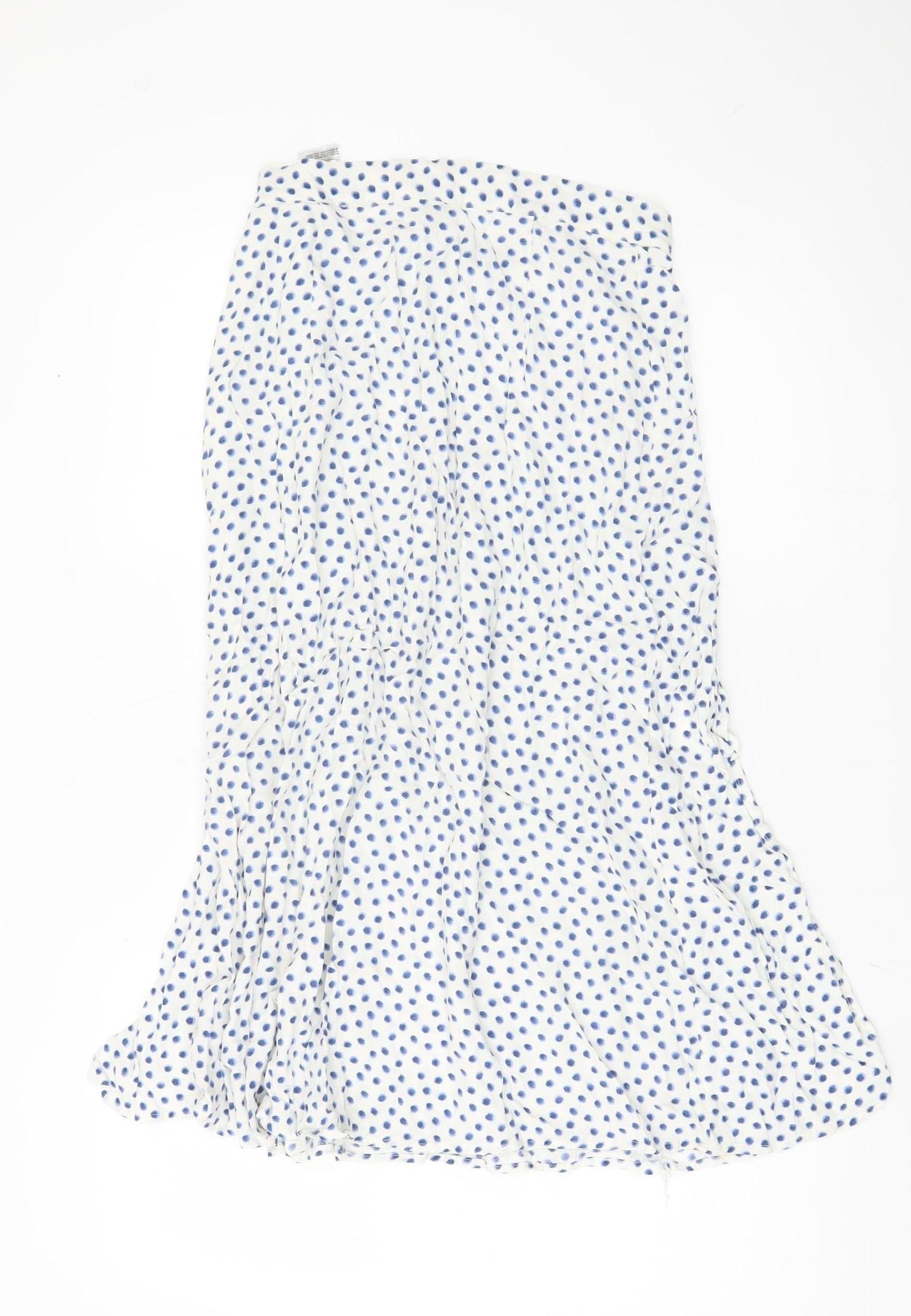 H&M Women’s White Polka Dot Midi Skirt Size 14