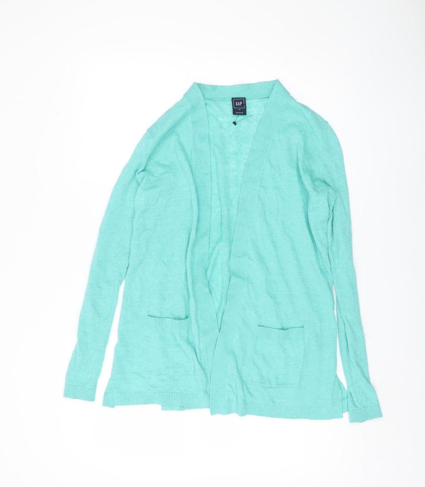 GAP Women's Green XS Open Front Cardigan Long Sleeve Casual