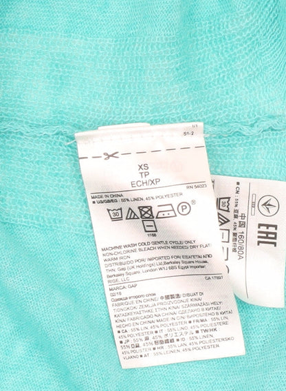 GAP Women's Green XS Open Front Cardigan Long Sleeve Casual