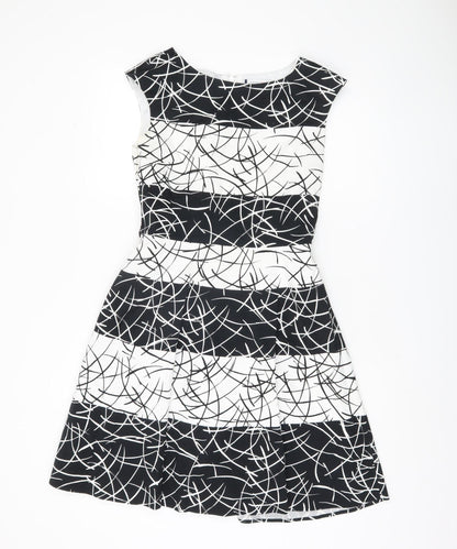 Principles Women's Black Geometric Petite Dress Size 10