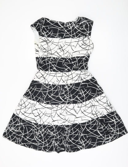 Principles Women's Black Geometric Petite Dress Size 10
