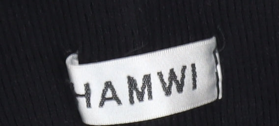 HAMWI Women's Black Trousers Size L Comfortable Fit