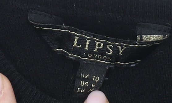 Womens UK Size 10 Lipsy Black Pullover Jumper