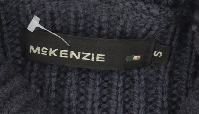 McKenzie Men's Blue Wool Roll Neck Jumper S