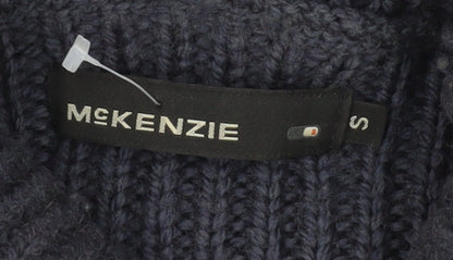 McKenzie Men's Blue Wool Roll Neck Jumper S