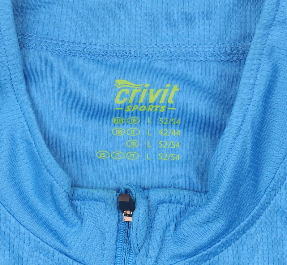 Crivit Men's Blue Running Top L 1/4 Zip Lightweight