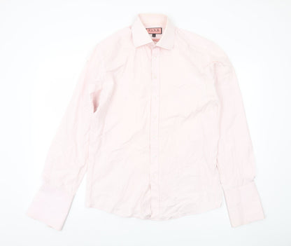 Thomas Pink Men's Slim Fit Pink Striped Dress Shirt