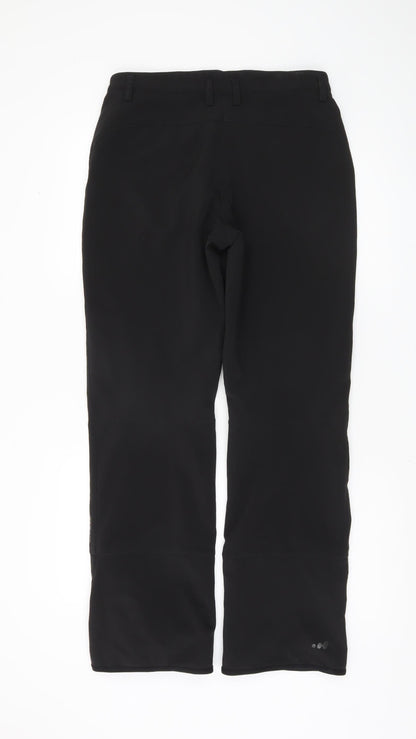 Oxylane Black Women's Trousers Size 14 Mid Rise