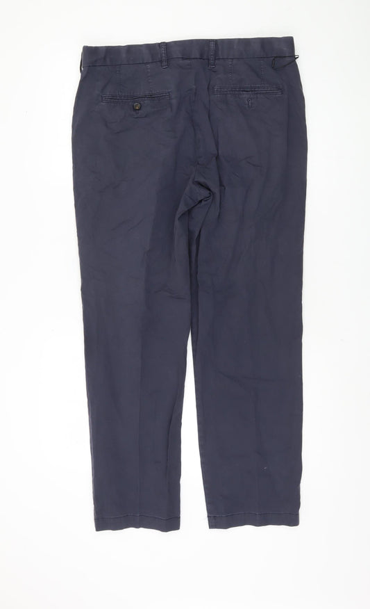 Marks and Spencer Blue Chino Trousers - 34 Regular
