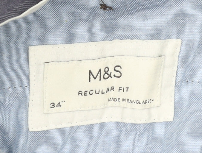 Marks and Spencer Blue Chino Trousers - 34 Regular