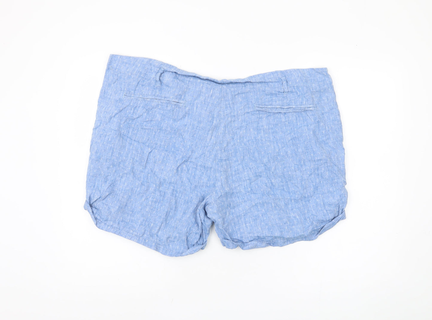 Marks and Spencer Women Blue Linen Shorts Size 22