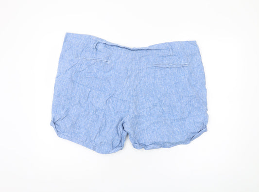Marks and Spencer Women Blue Linen Shorts Size 22