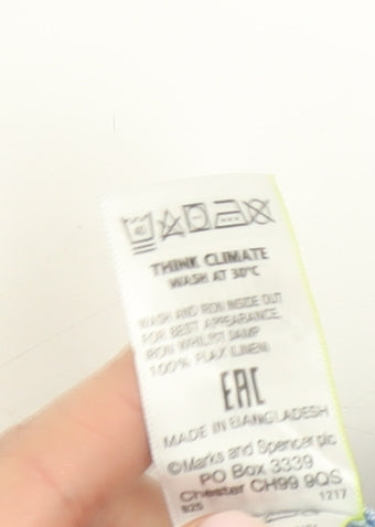 Marks and Spencer Women Blue Linen Shorts Size 22