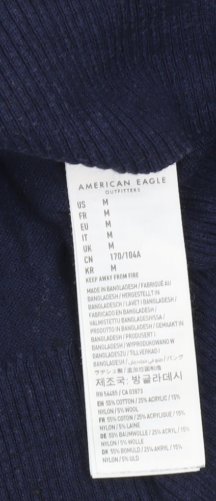 American Eagle Men's Blue Pullover Jumper M