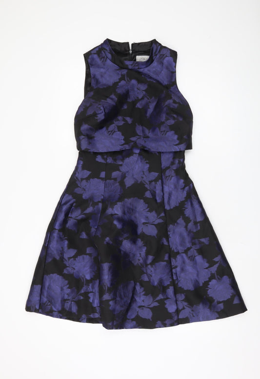 Coast Women's Purple Floral Fit & Flare Dress, Size 10