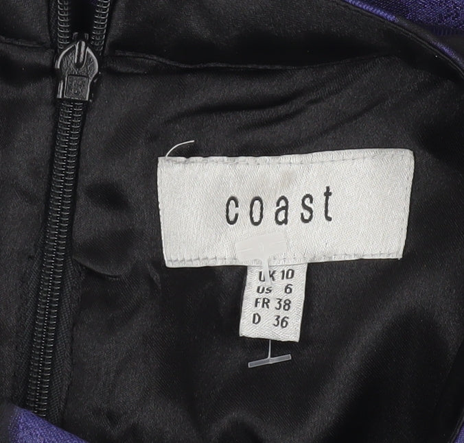 Coast Women's Purple Floral Fit & Flare Dress, Size 10