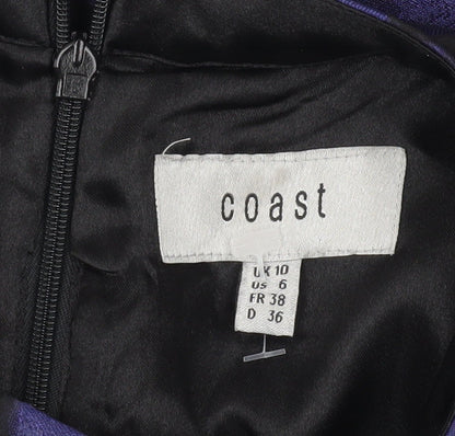 Coast Women's Purple Floral Fit & Flare Dress, Size 10