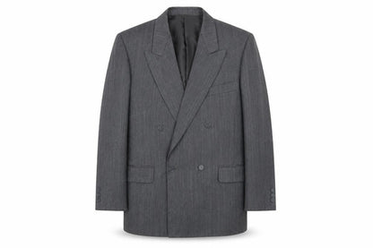 Harbarry of England Men's Grey Double-Breasted Blazer 40 Short