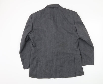 Harbarry of England Men's Grey Double-Breasted Blazer 40 Short
