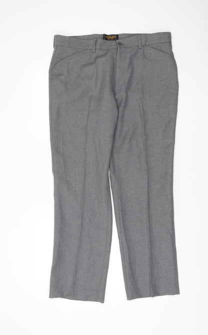 Farah Men's Grey Classic Dress Pants