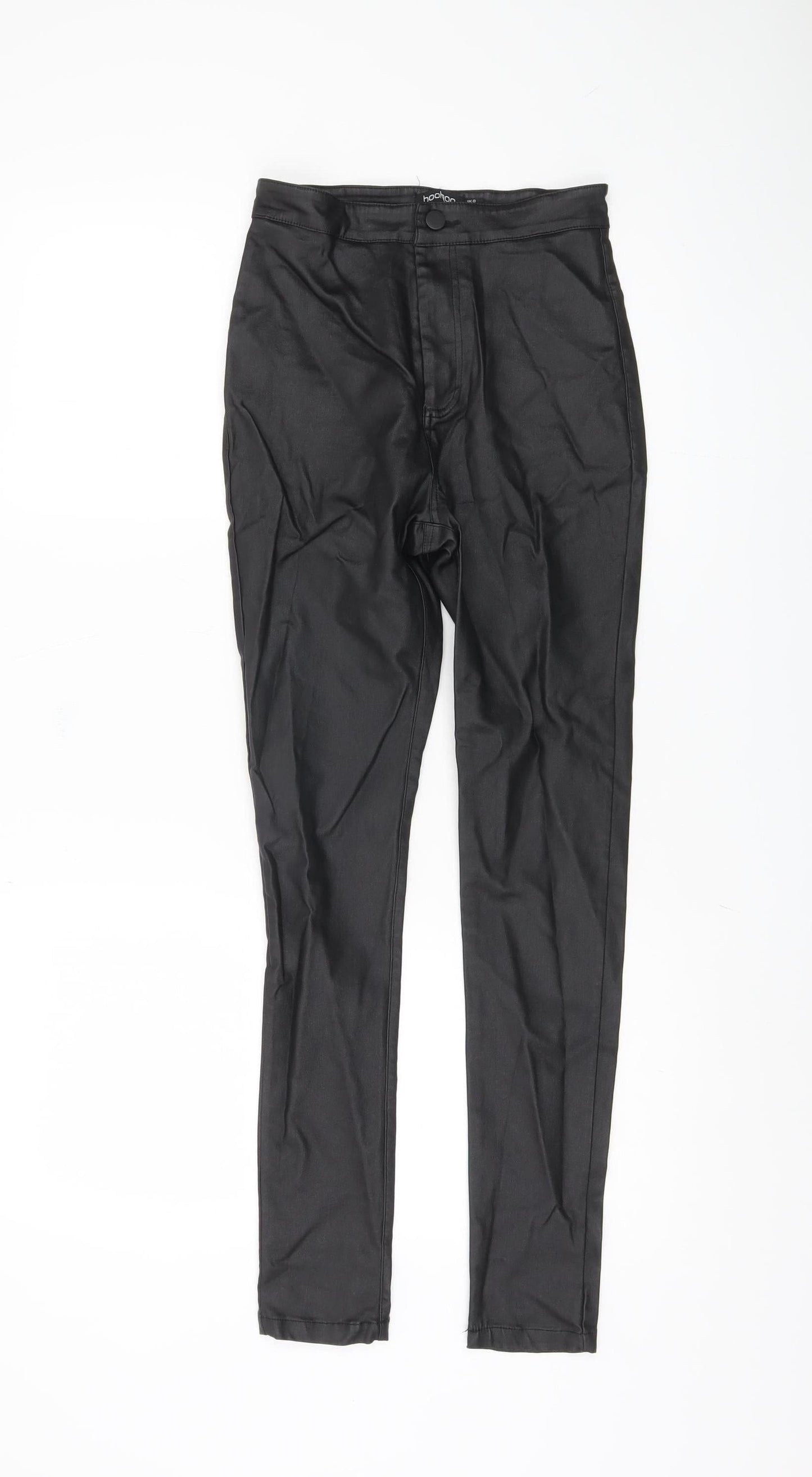 Womens UK Size S Boohoo Slim Fit Leggings Black Trousers