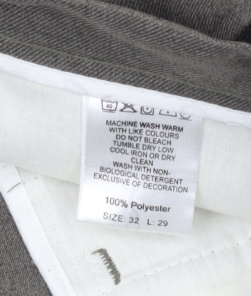 Farah Men's Grey Trousers, Size 32, Classic Fit