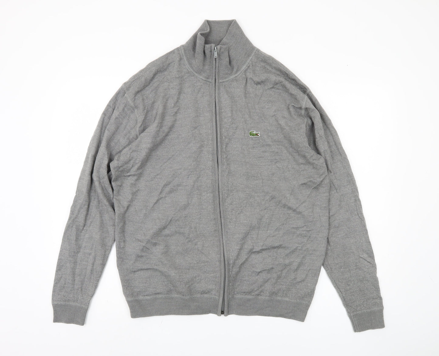 Lacoste Men's Full Zip Grey Jumper Size 7XL