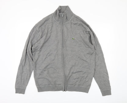 Lacoste Men's Full Zip Grey Jumper Size 7XL