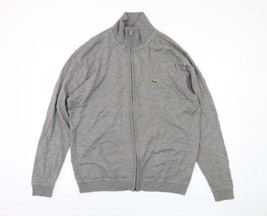 Lacoste Men's Full Zip Grey Jumper Size 7XL