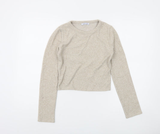 Womens UK Size 12 Zara Beige Pullover Jumper