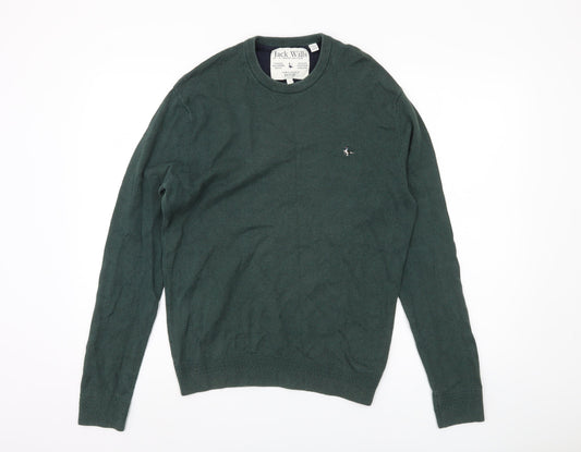 Jack Wills Men's Green Pullover Jumper - Size S