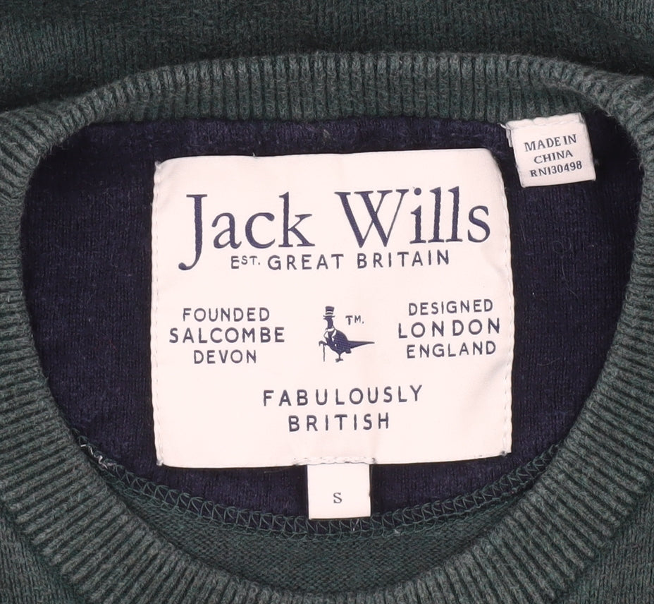 Jack Wills Men's Green Pullover Jumper - Size S