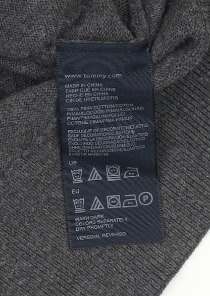 Tommy Hilfiger Men's Grey Pullover Jumper 2XL V-Neck
