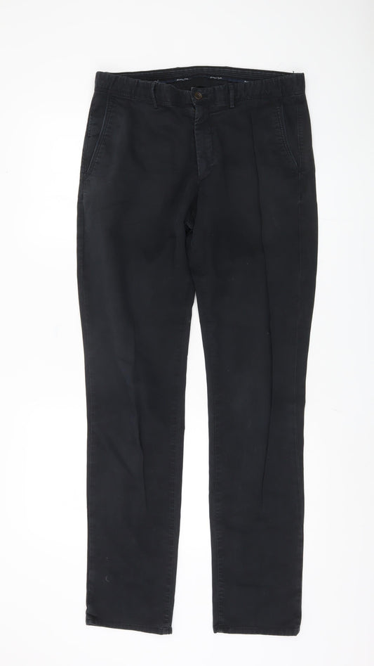 Massimo Dutti Men's Black Chino Trousers Size 32