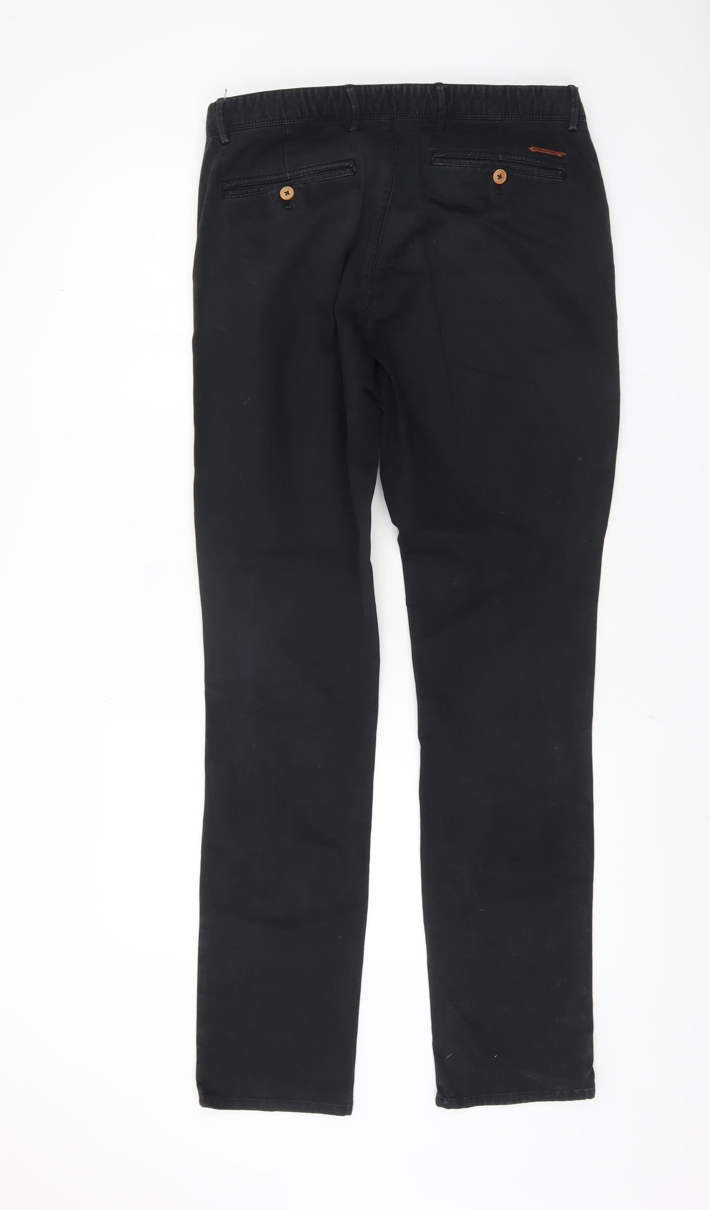 Massimo Dutti Men's Black Chino Trousers Size 32