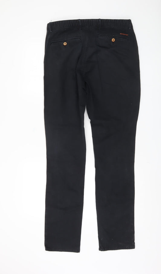 Massimo Dutti Men's Black Chino Trousers Size 32