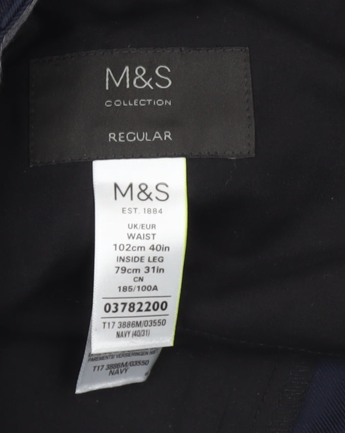Marks and Spencer Men's Navy Dress Pants 40 Regular