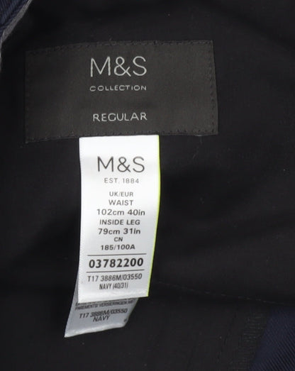Marks and Spencer Men's Navy Dress Pants 40 Regular