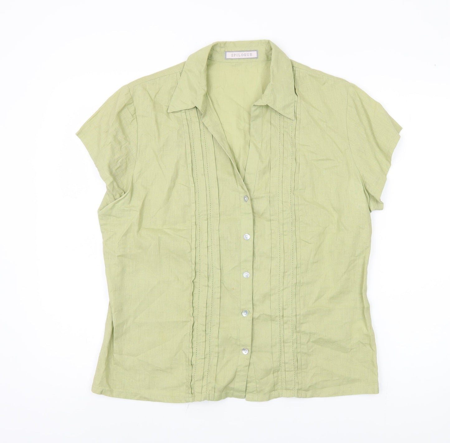 Epilogue Women's Green Short Sleeve Blouse Size 18