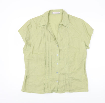 Epilogue Women's Green Short Sleeve Blouse Size 18
