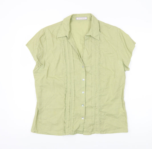 Epilogue Women's Green Short Sleeve Blouse Size 18