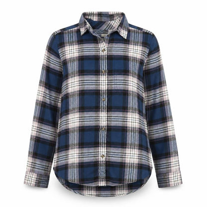 American Eagle Women's Blue Plaid Button-Up Shirt M